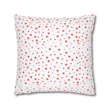Load image into Gallery viewer, Red and White Hearts Pillow Case, Valentine's Day Decor. Pillow not included. 513k