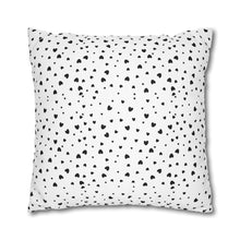 Load image into Gallery viewer, Red, White and Black Hearts Pillow Case, Valentine's Day Decor. Pillow not included. 513f