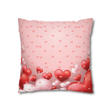 Load image into Gallery viewer, Red, White and Pink Hearts Pillow Case, Valentine's Day Decor. Pillow not included. 513c