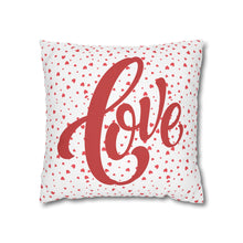 Load image into Gallery viewer, Red and White Hearts Pillow Case, Valentine's Day Decor. Pillow not included. 513k