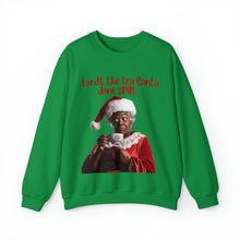 Load image into Gallery viewer, Santa Spills The Tea Sweatshirt, Humourous Gift for Her, Christmas Gift for Her, Black Mrs Claus, Funny Christmas Sweatshirt - 496d