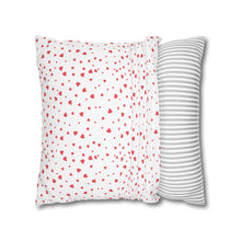 Load image into Gallery viewer, Red and White Hearts Pillow Case, Valentine's Day Decor. Pillow not included. 513h