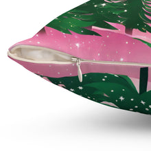 Load image into Gallery viewer, Santa's Pretty Girl Pillow, Pink and Green Pillow - 527a