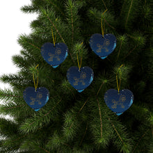 Load image into Gallery viewer, Pretty Poodle Ceramic Ornaments, Blue and Whitegold Ornaments. 545a