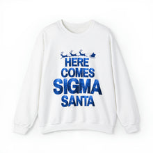 Load image into Gallery viewer, Here Comes Sigma Santa Sweatshirt, Gift for Sigma Man, Christmas Gift for Sigma, Blue and White Christmas  - 493a
