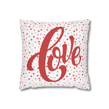Load image into Gallery viewer, Red and White Hearts Pillow Case, Valentine's Day Decor. Pillow not included. 513k