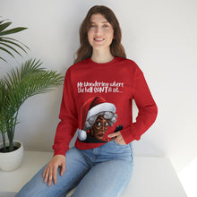 Load image into Gallery viewer, Santa Getting Side Eye Sweatshirt, Humourous Gift for Her, Christmas Gift for Her, Black Mrs Claus, Funny Christmas Sweatshirt - 497c