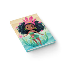 Load image into Gallery viewer, Black Mermaid Journal, Black Princess Notebook, Afro Mermaid, Unique Black Art, Gift for Women and Girls - 458d