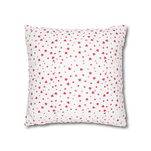Load image into Gallery viewer, Red and White Hearts Pillow Case, Valentine's Day Decor. Pillow not included. 513k