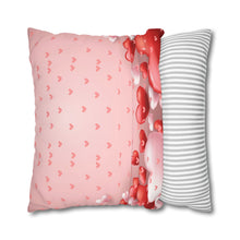 Load image into Gallery viewer, Red, White and Pink Hearts Pillow Case, Valentine's Day Decor. Pillow not included. 513d