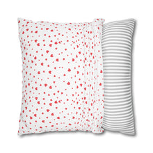Load image into Gallery viewer, Red and White Hearts Pillow Case, Valentine's Day Decor. Pillow not included. 513h