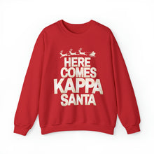 Load image into Gallery viewer, Here Comes Kappa Santa Sweatshirt, Gift for Kappa Man, Christmas Gift for Kappa, Crimson &amp; Creame Christmas  - 492a
