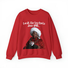 Load image into Gallery viewer, Santa Spills The Tea Sweatshirt, Humourous Gift for Her, Christmas Gift for Her, Black Mrs Claus, Funny Christmas Sweatshirt  - 496e