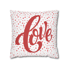 Load image into Gallery viewer, Red and White Hearts Pillow Case, Valentine's Day Decor. Pillow not included. 513k