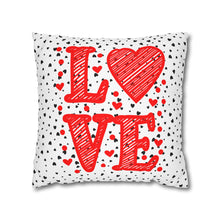 Load image into Gallery viewer, Red, White and Black Hearts Pillow Case, Valentine's Day Decor. Pillow not included. 513e