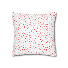 Load image into Gallery viewer, Red and White Hearts Pillow Case, Valentine's Day Decor. Pillow not included. 513k