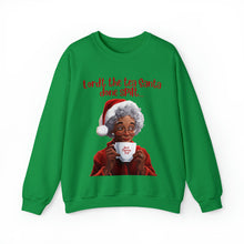Load image into Gallery viewer, Santa Spills The Tea Sweatshirt, Humourous Gift for Her, Christmas Gift for Her, Black Mrs Claus, Funny Christmas Sweatshirt - 496b