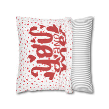 Load image into Gallery viewer, Red and White Hearts Pillow Case, Valentine's Day Decor. Pillow not included. 513h