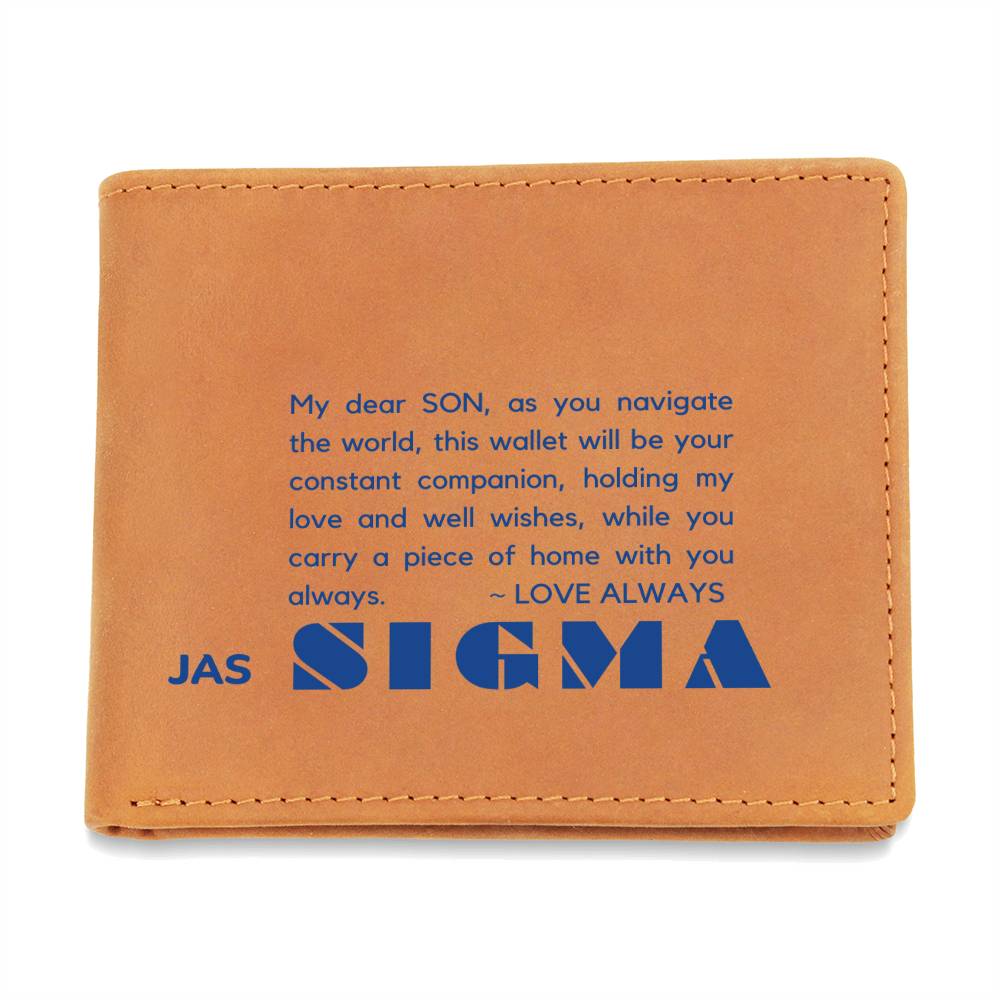 Gift for Sigma Son, Leather Wallet, To My Son, Birthday Gift for Son, Gift from Mom to Son - 488b