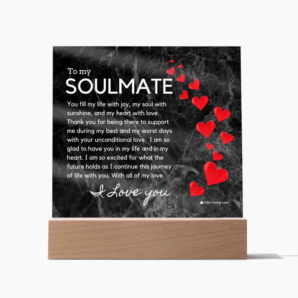 Gift for Soulmate, Birthday Gift for Husband, Romantic Gift for Soulmate, BirthDay Gift for Soulmate, Acrylic Plaque - 461a