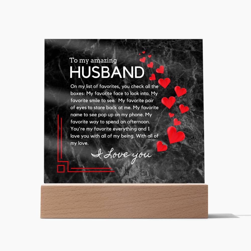 Gift for Husband, Birthday Gift for Husband, Anniversary Gift for Husband, Father's Day Gift for Husband, Acrylic Plaque - 460d