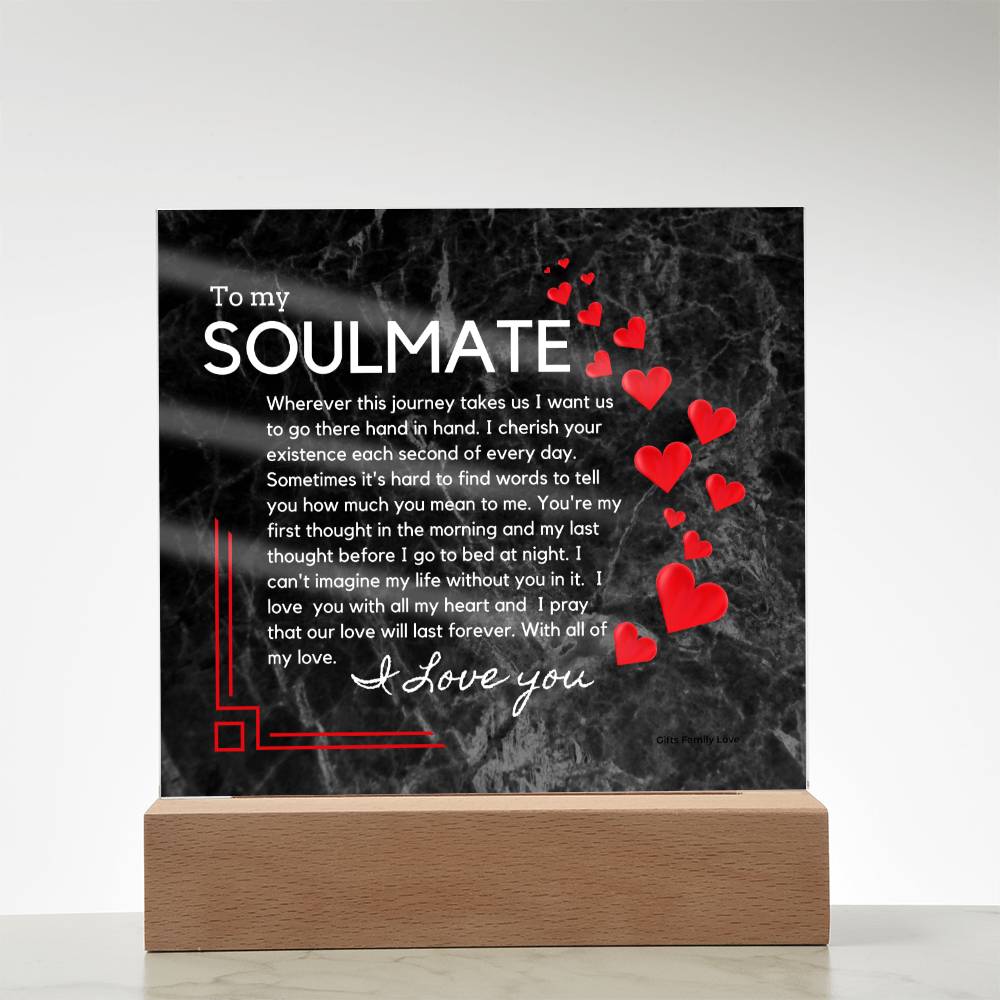 Gift for Soulmate, Birthday Gift for Husband, Romantic Gift for Soulmate, BirthDay Gift for Soulmate, Acrylic Plaque - 461c