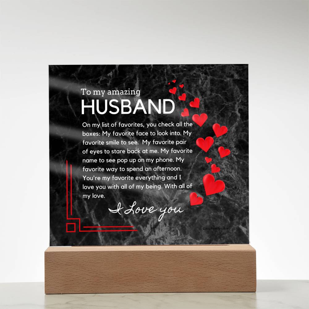 Gift for Husband, Birthday Gift for Husband, Anniversary Gift for Husband, Father's Day Gift for Husband, Acrylic Plaque - 460d