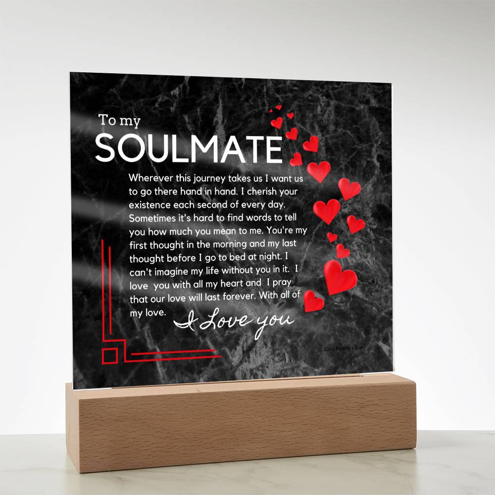 Gift for Soulmate, Birthday Gift for Husband, Romantic Gift for Soulmate, BirthDay Gift for Soulmate, Acrylic Plaque - 461c