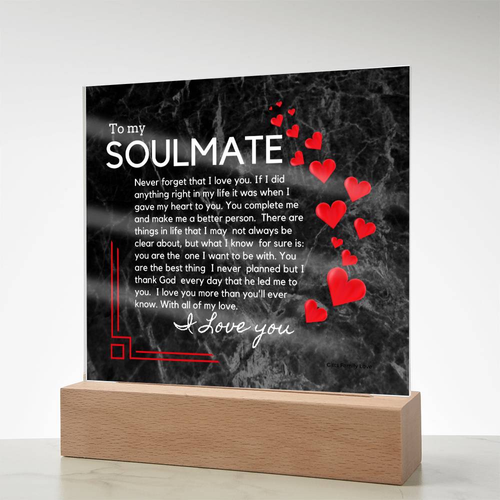 Gift for Soulmate, Birthday Gift for Husband, Romantic Gift for Soulmate, BirthDay Gift for Soulmate, Acrylic Plaque - 461b