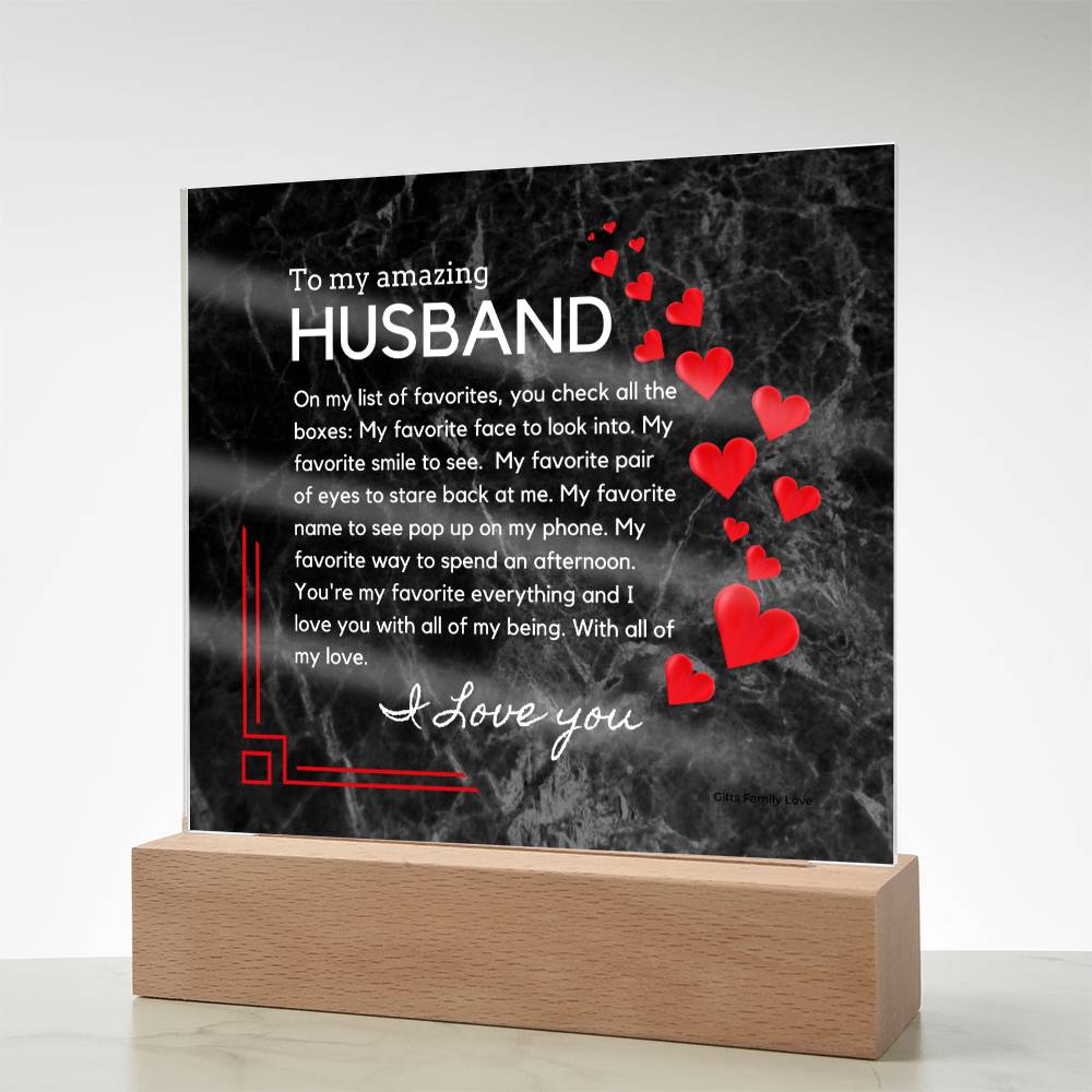 Gift for Husband, Birthday Gift for Husband, Anniversary Gift for Husband, Father's Day Gift for Husband, Acrylic Plaque - 460d