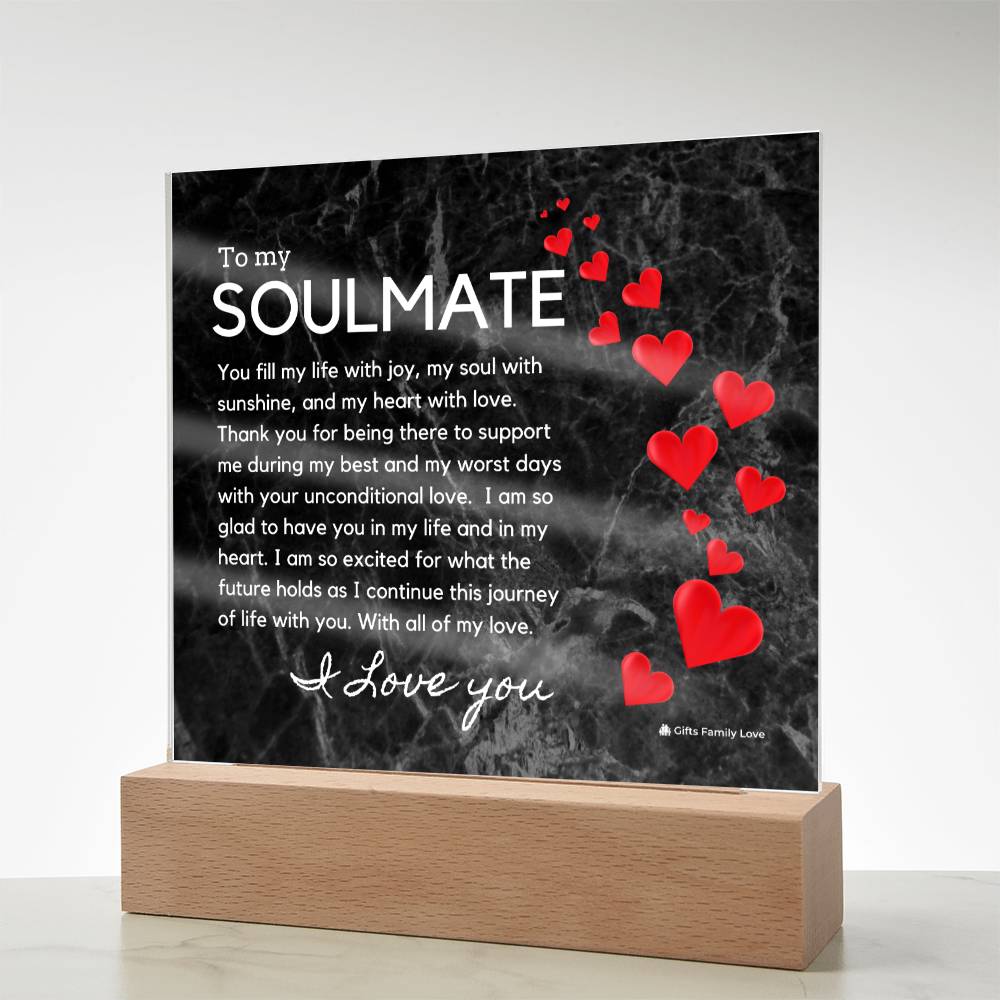 Gift for Soulmate, Birthday Gift for Husband, Romantic Gift for Soulmate, BirthDay Gift for Soulmate, Acrylic Plaque - 461a
