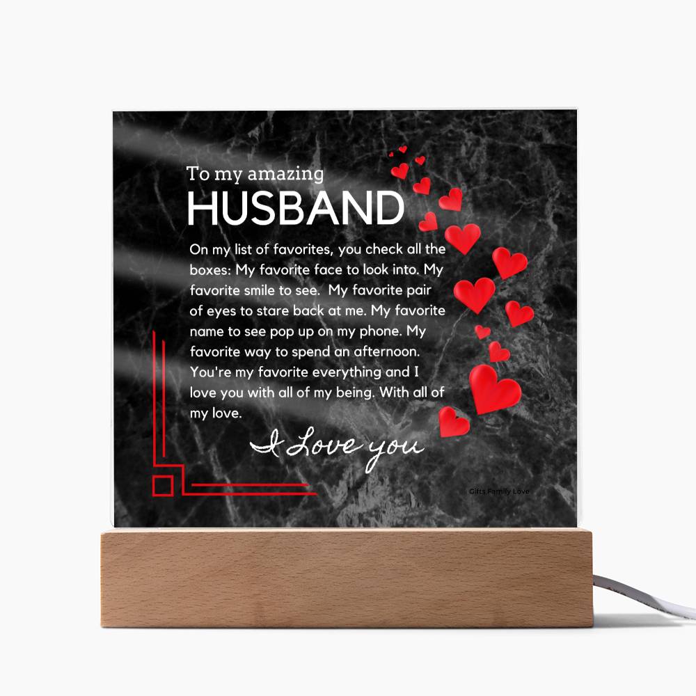 Gift for Husband, Birthday Gift for Husband, Anniversary Gift for Husband, Father's Day Gift for Husband, Acrylic Plaque - 460d