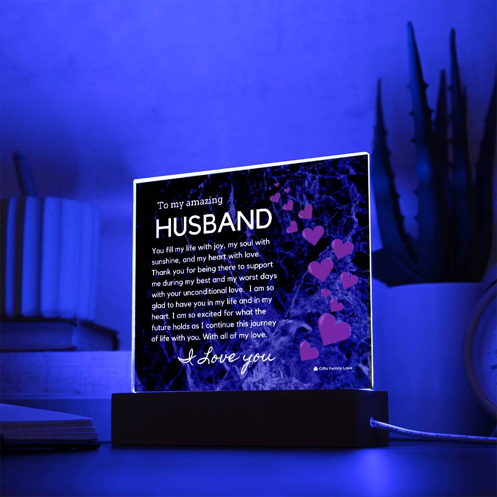 Gift for Husband, Birthday Gift for Husband, Anniversary Gift for Husband, Father's Day Gift for Husband, Acrylic Plaque - 460a