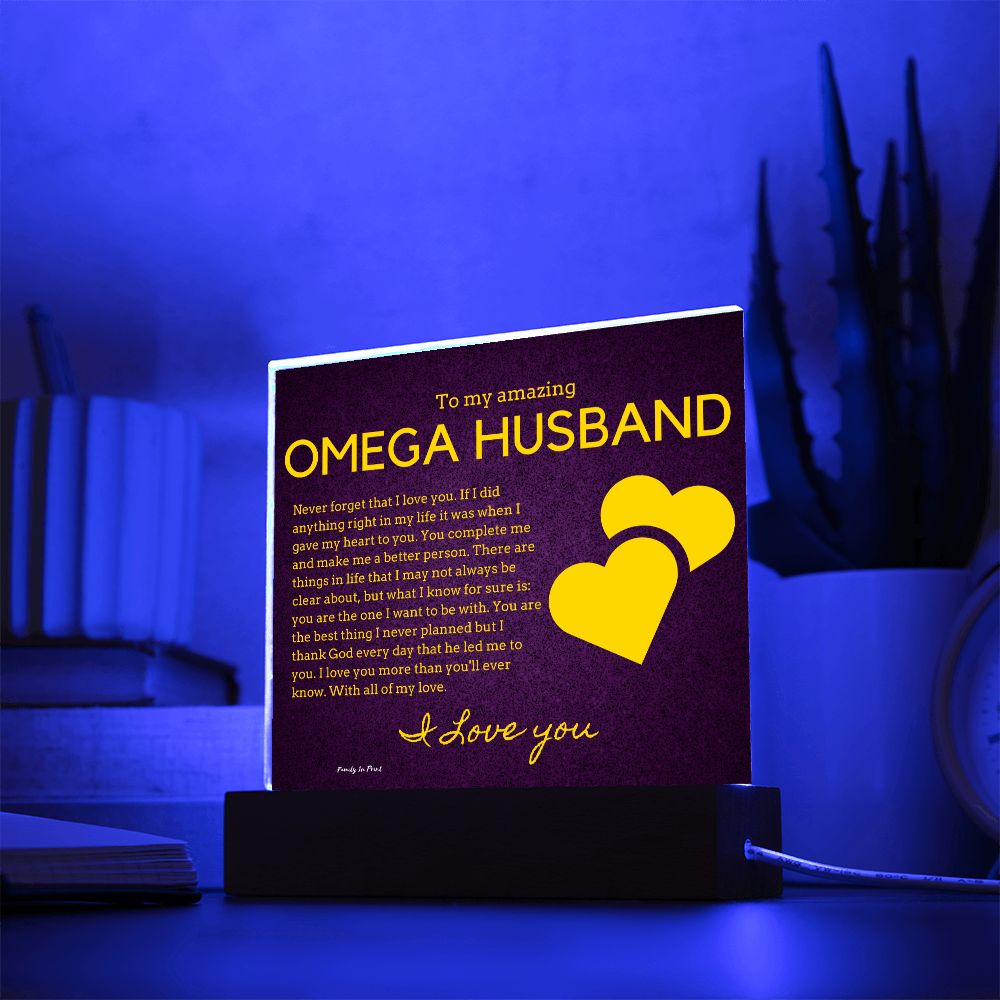 Gift for Omega Husband, Birthday Gift for Husband, Anniversary Gift for Omega Father's Day Gift for Omega Husband, Acrylic Plaque - 438b