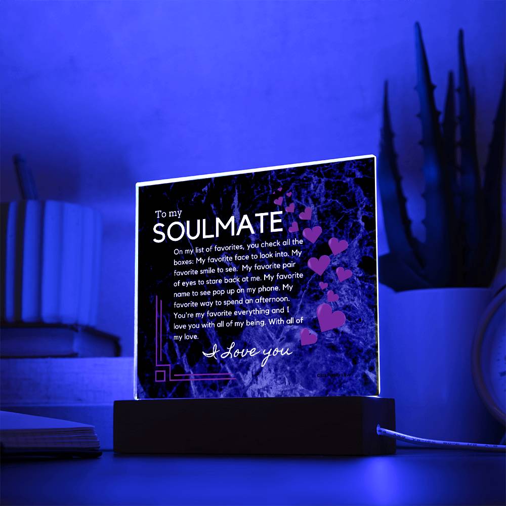 Gift for Soulmate, Birthday Gift for Husband, Romantic Gift for Soulmate, BirthDay Gift for Soulmate, Acrylic Plaque - 461d