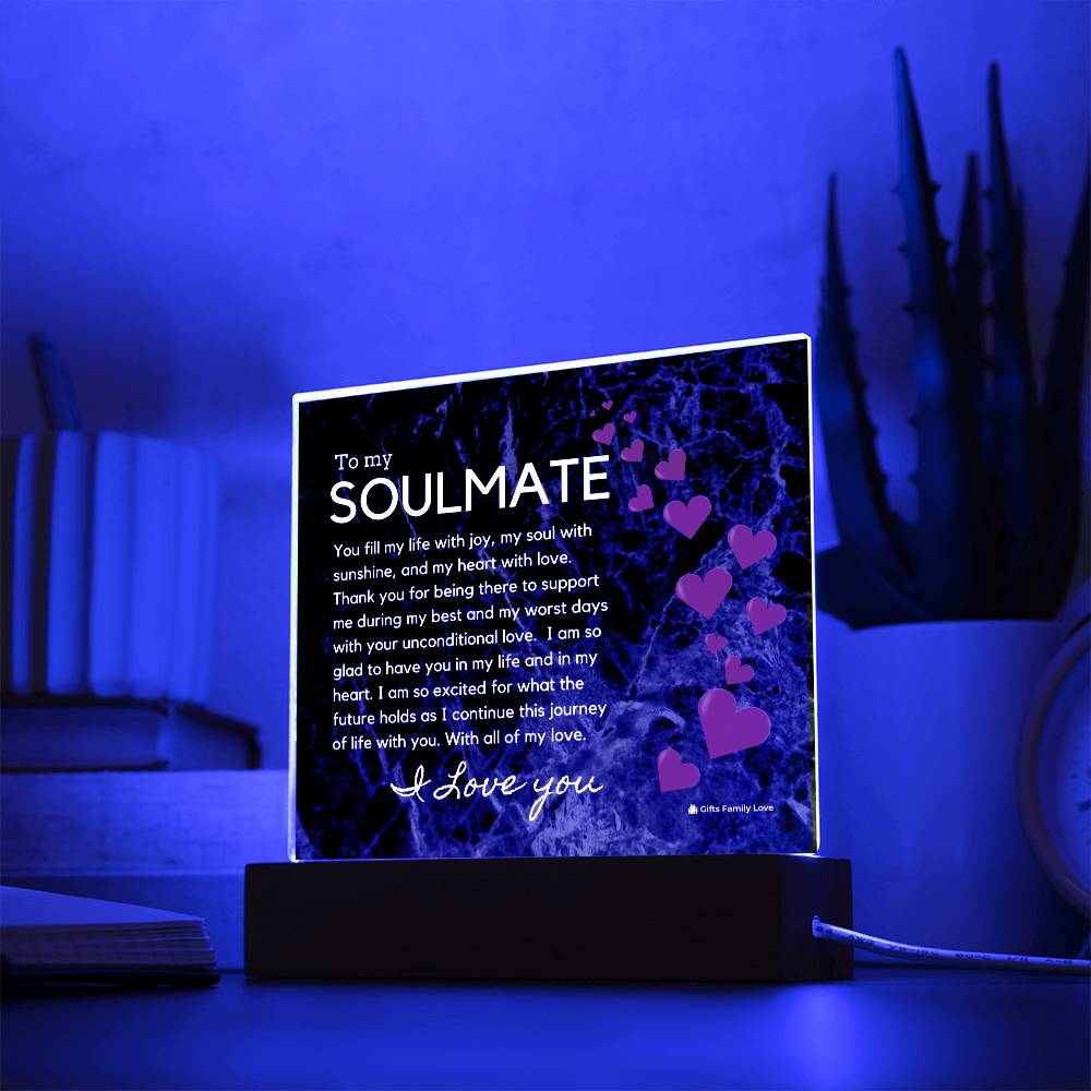 Gift for Soulmate, Birthday Gift for Husband, Romantic Gift for Soulmate, BirthDay Gift for Soulmate, Acrylic Plaque - 461a