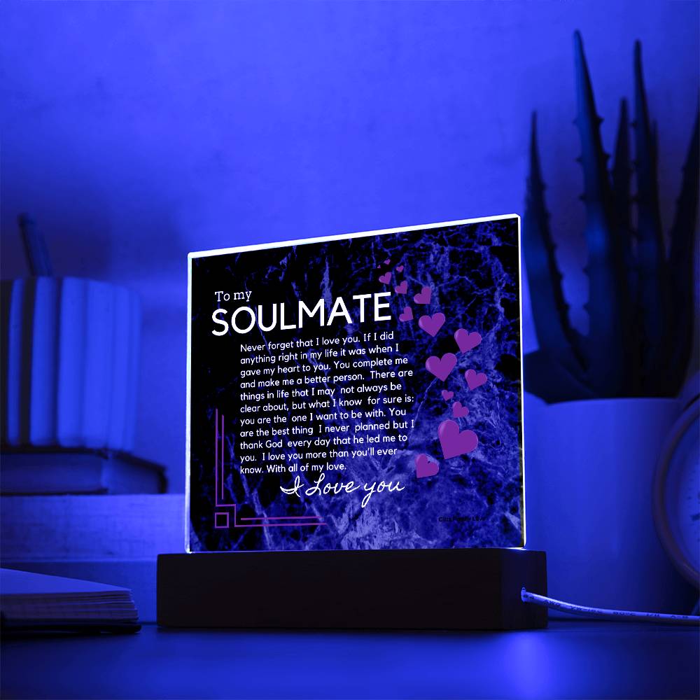 Gift for Soulmate, Birthday Gift for Husband, Romantic Gift for Soulmate, BirthDay Gift for Soulmate, Acrylic Plaque - 461b