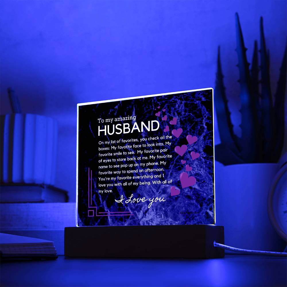 Gift for Husband, Birthday Gift for Husband, Anniversary Gift for Husband, Father's Day Gift for Husband, Acrylic Plaque - 460d