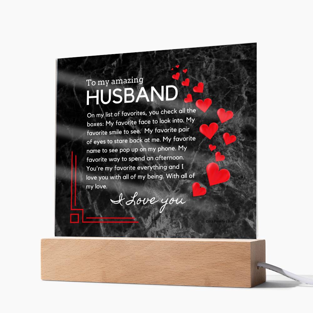 Gift for Husband, Birthday Gift for Husband, Anniversary Gift for Husband, Father's Day Gift for Husband, Acrylic Plaque - 460d