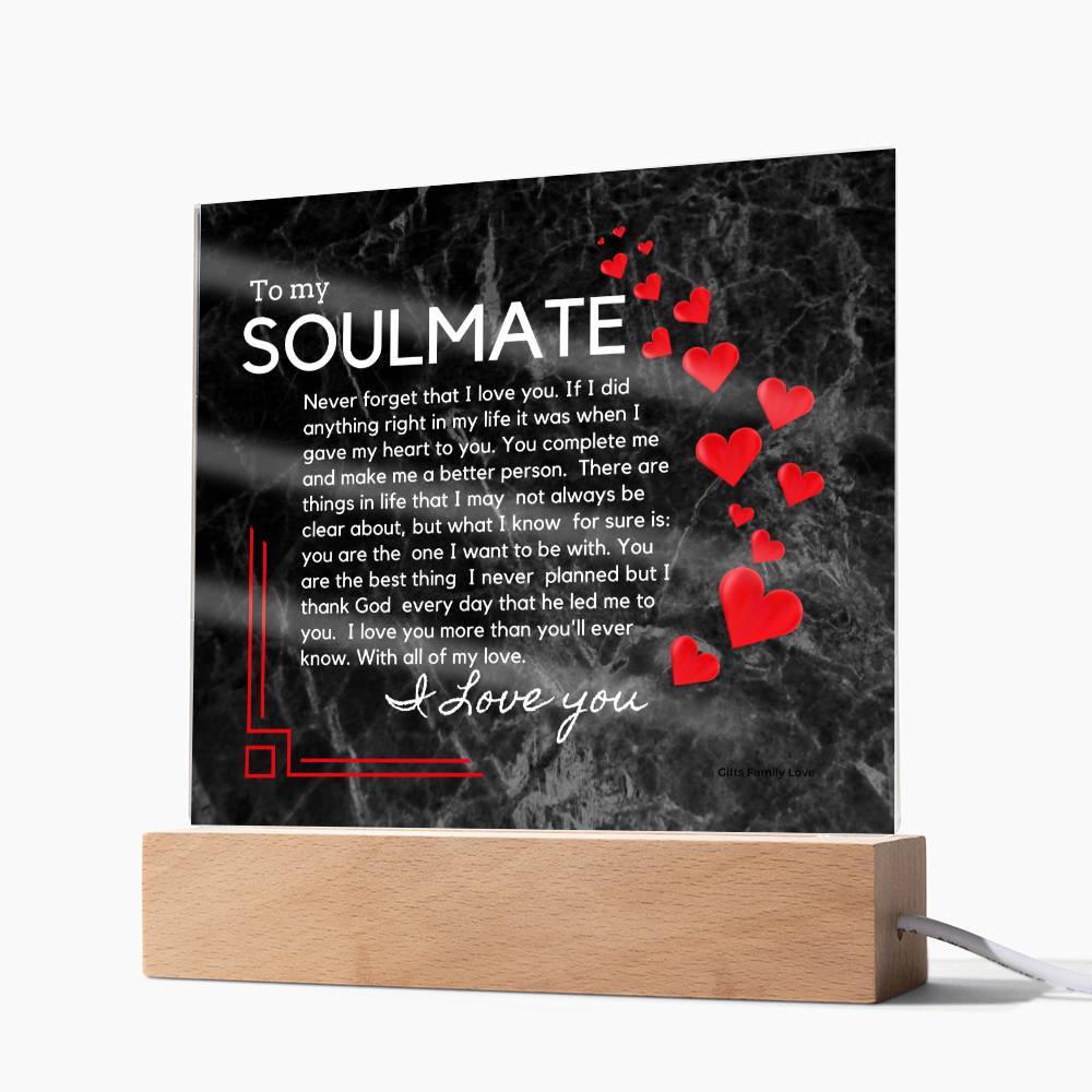 Gift for Soulmate, Birthday Gift for Husband, Romantic Gift for Soulmate, BirthDay Gift for Soulmate, Acrylic Plaque - 461b