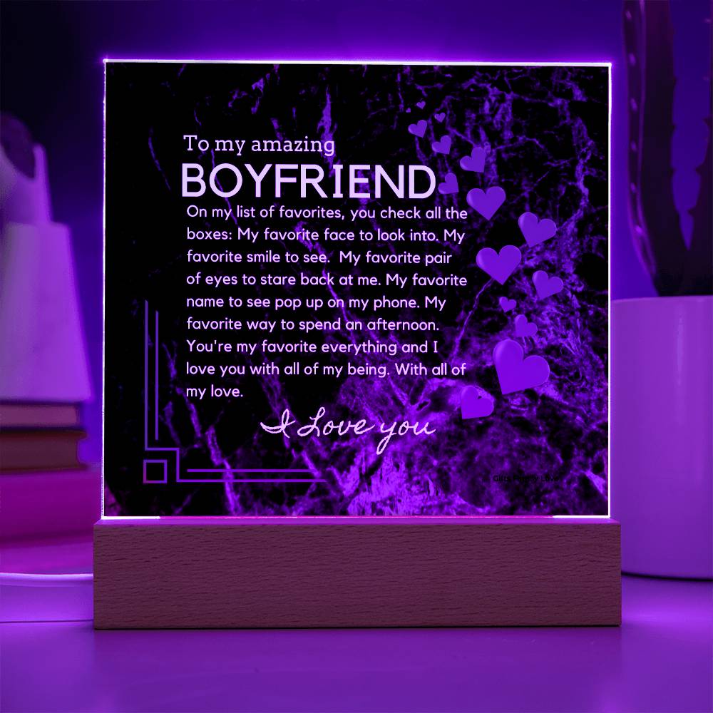 To My Boyfriend Acrylic Keepsake, Romantic Gift for Boyfriend, Sentimental Anniversary Gift for Boyfriend, Boyfriend Birthday, Gift for Him - 491d