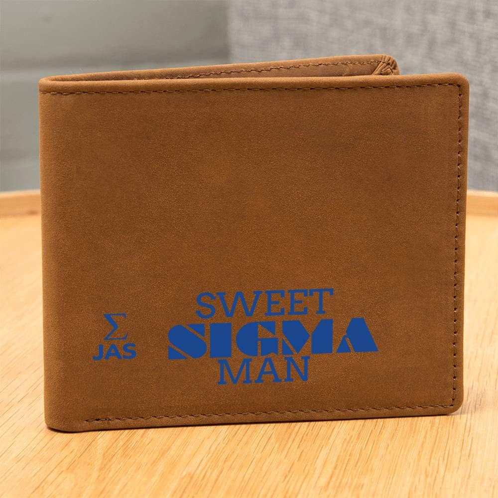 Gift for Sigma Husband, Birthday Gift for Boyfriend, Anniversary Gift for Him, Leather Wallet for Sigma Man - 476a