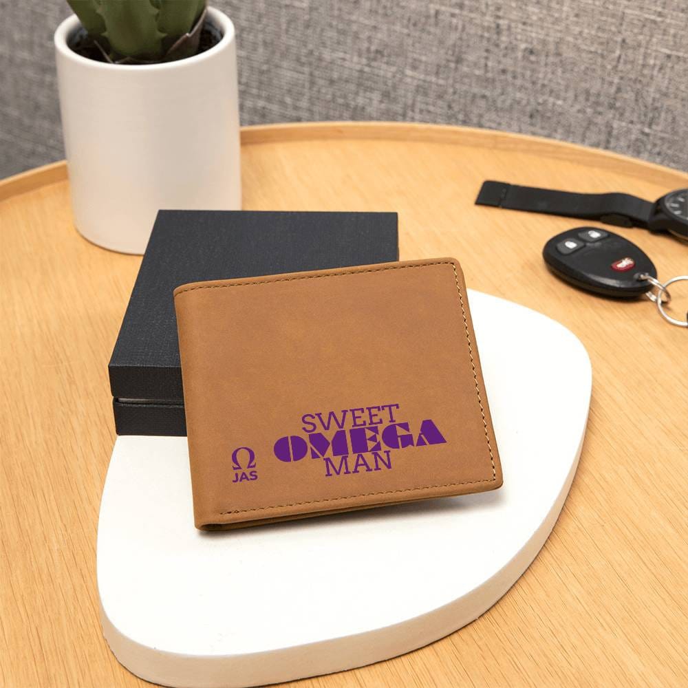 Gift for Omega Husband, Birthday Gift for Boyfriend, Anniversary Gift for Him, Leather Wallet for Omega Man - 477a
