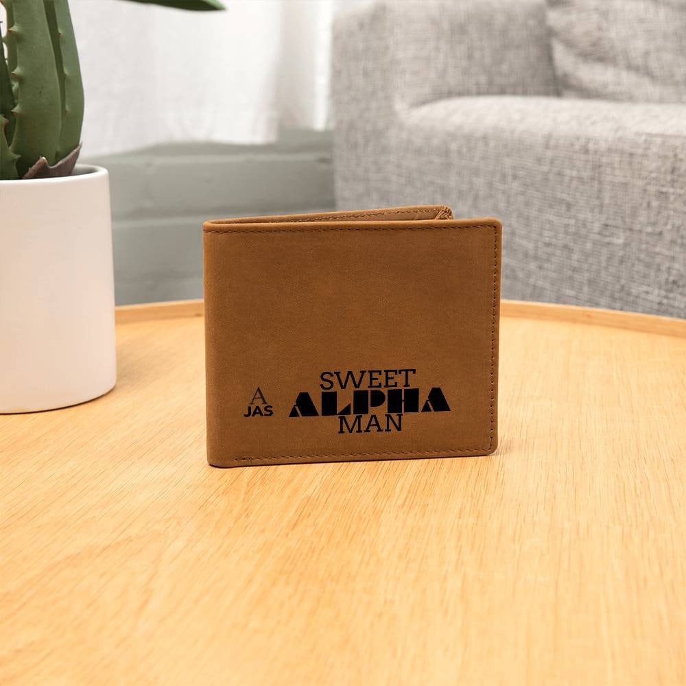 Gift for Alpha Husband, Birthday Gift for Boyfriend, Anniversary Gift for Him, Leather Wallet for Alpha Man - 478a
