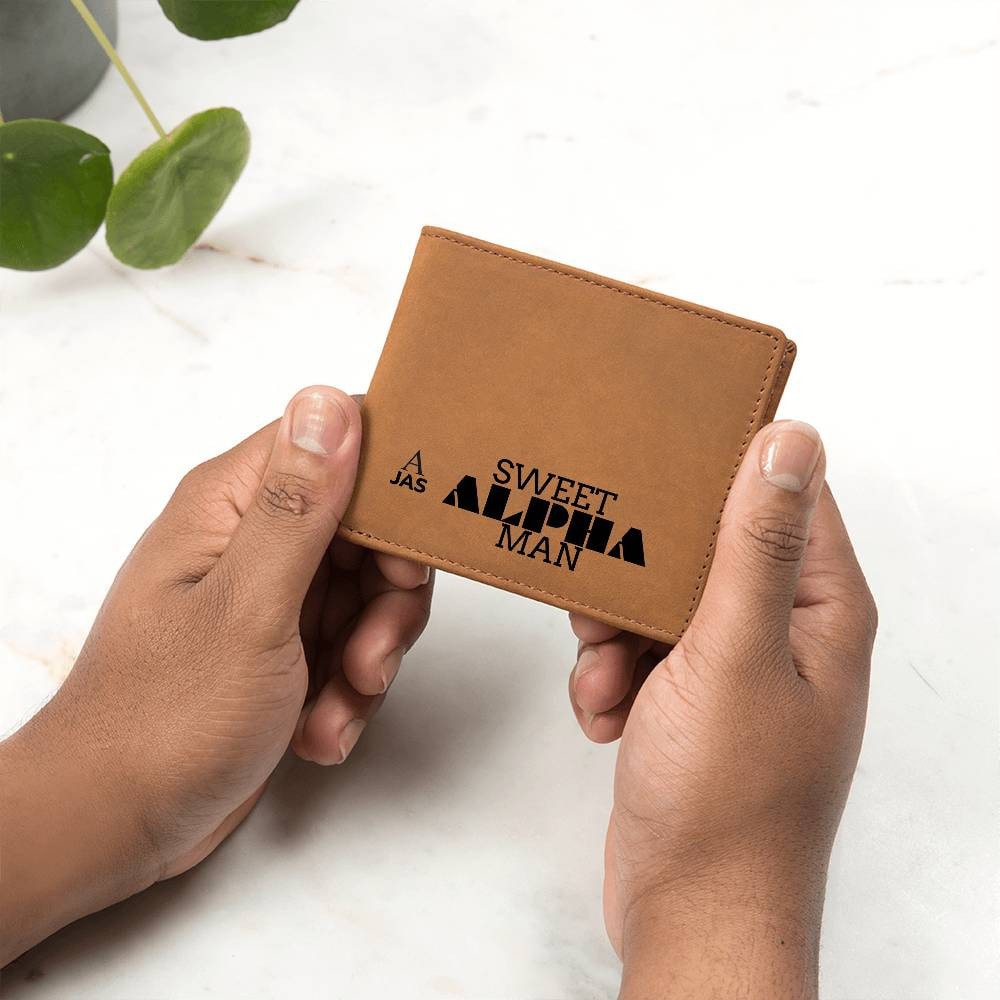 Gift for Alpha Husband, Birthday Gift for Boyfriend, Anniversary Gift for Him, Leather Wallet for Alpha Man - 478a