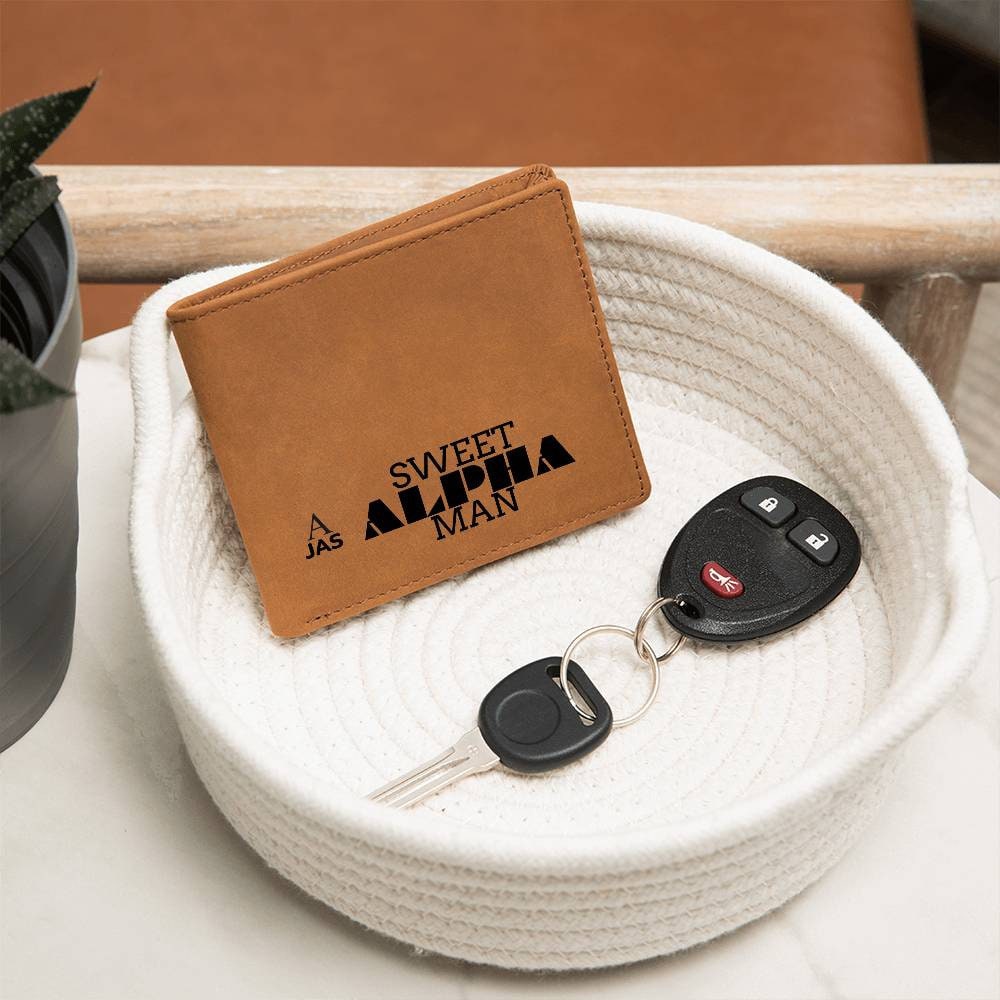 Gift for Alpha Husband, Birthday Gift for Boyfriend, Anniversary Gift for Him, Leather Wallet for Alpha Man - 478a