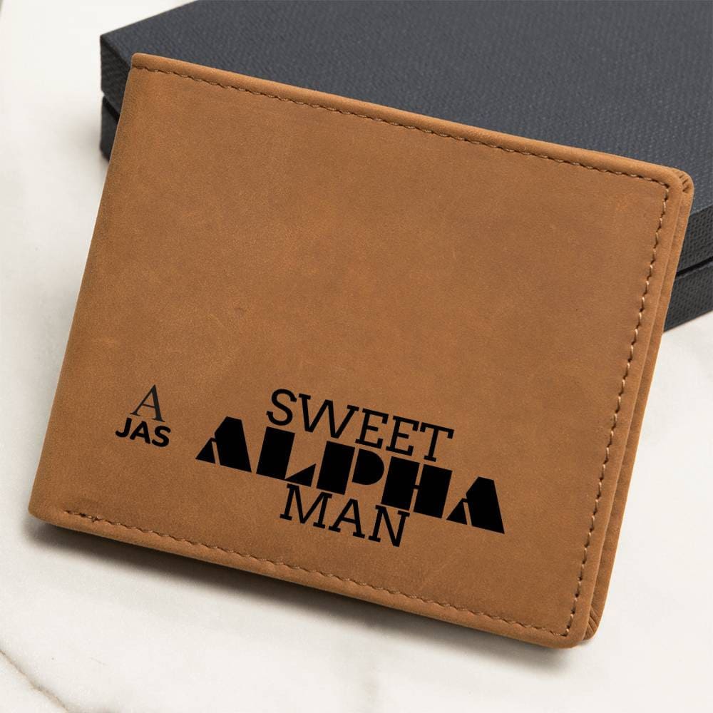 Gift for Alpha Husband, Birthday Gift for Boyfriend, Anniversary Gift for Him, Leather Wallet for Alpha Man - 478a