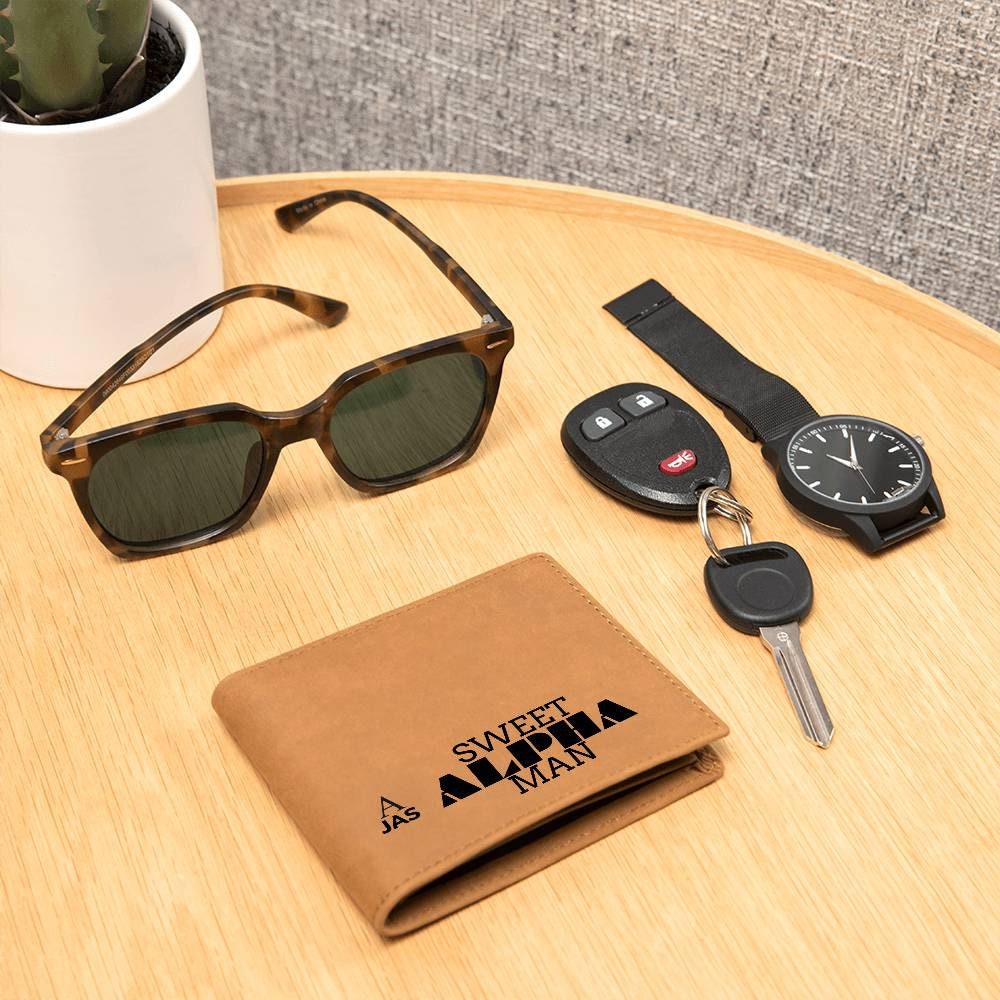 Gift for Alpha Husband, Birthday Gift for Boyfriend, Anniversary Gift for Him, Leather Wallet for Alpha Man - 478a