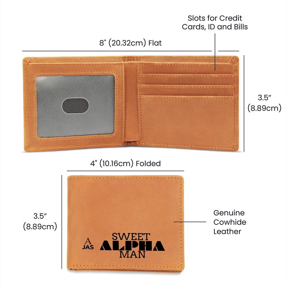 Gift for Alpha Husband, Birthday Gift for Boyfriend, Anniversary Gift for Him, Leather Wallet for Alpha Man - 478a