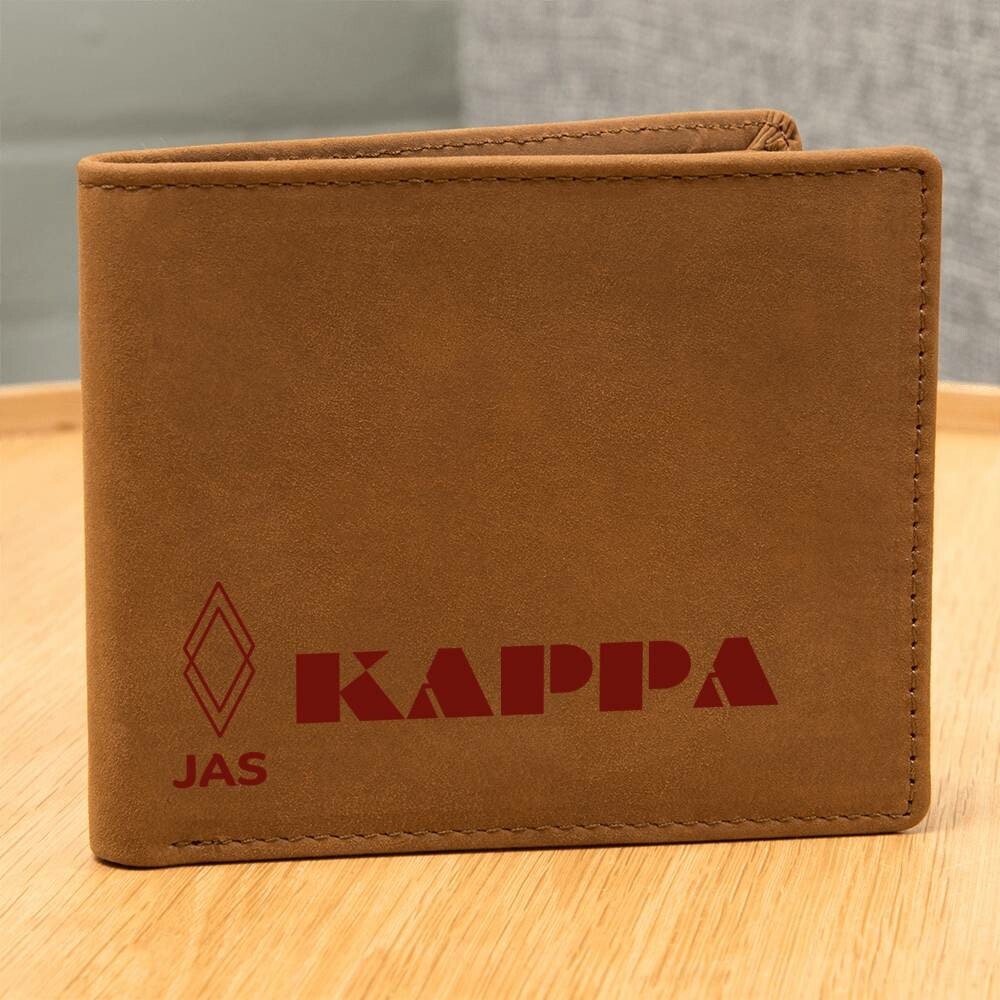 Gift for Kappa Husband, Gift for Kappa Son, Birthday Gift for Boyfriend, Anniversary Gift for Him, Leather Wallet for Kappa Man - 475b